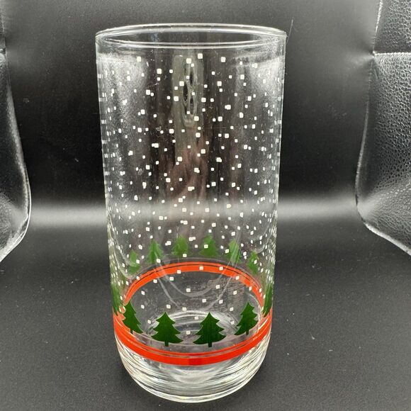Libbey LRS61 TREES & SNOW 16oz Tumbler Glass Christmas HTF ec - Picture 10 of 12